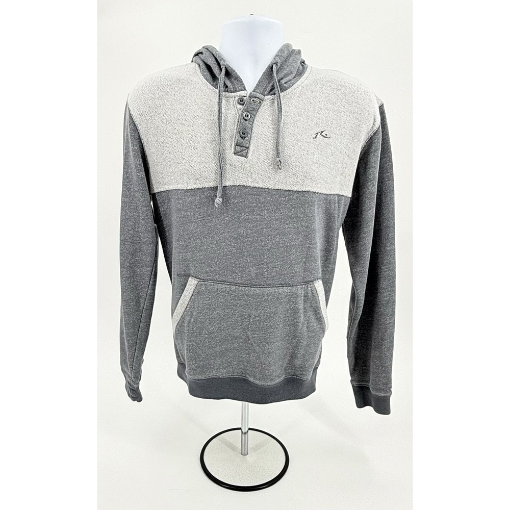 Rusty Surf Gear Vintage 90's Two Tone Grey Fleece Pocket Hoodie Men's Small S
